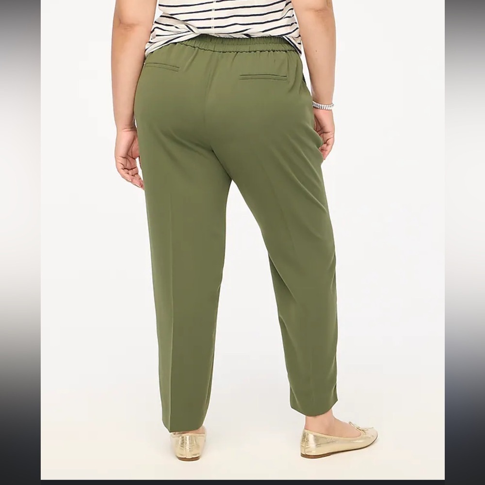 J.Crew Jamie Tapered Leg Elastic Waist Pants Women’s Size 14 Olive Green - Picture 2 of 16